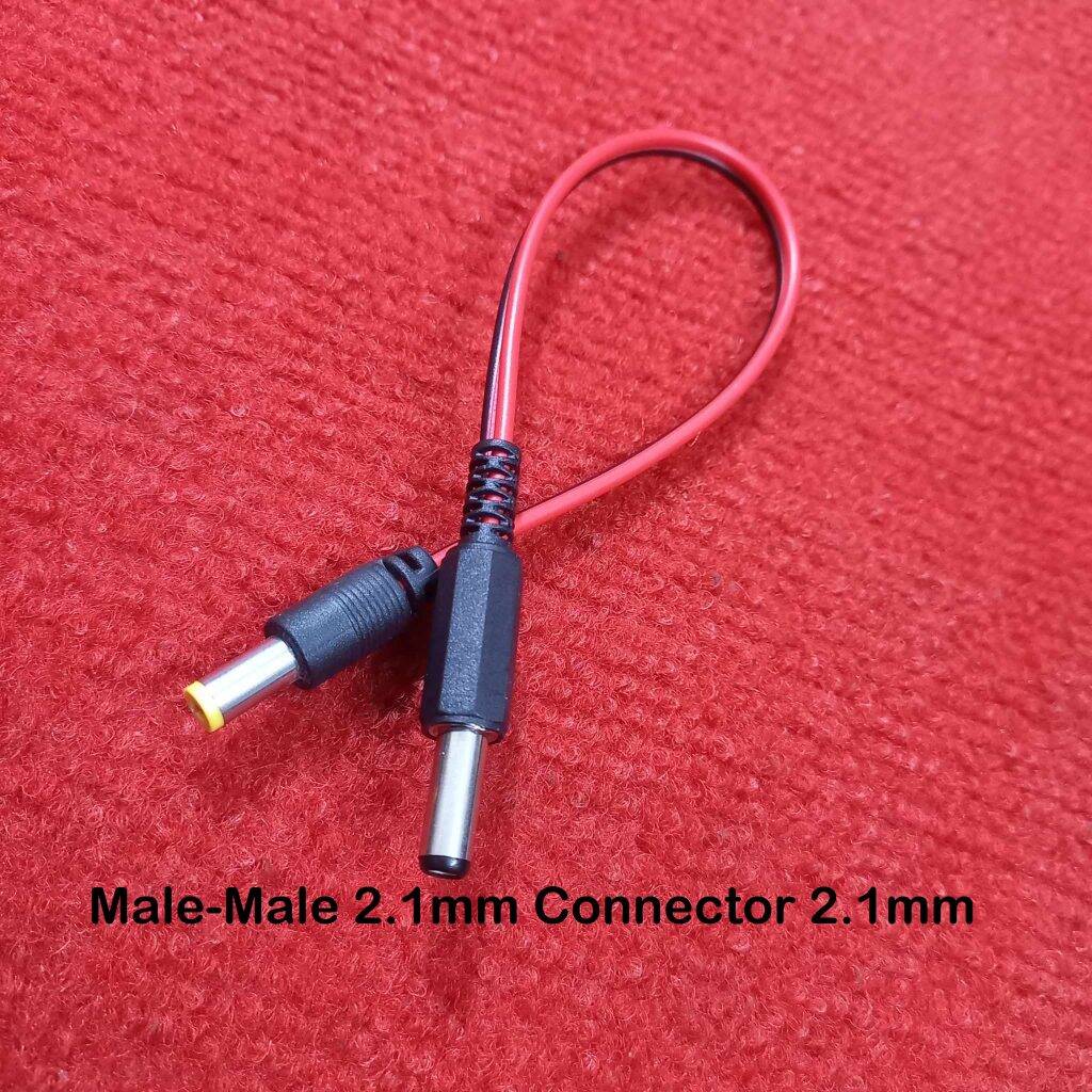 Picture of Male-Male 2.1mm Male To Male Jack DC Connector With Cables 2.1mm Jack Connector 2.1mm Male DC Power Input Output Jack 5V 12V 24V 2.1mm Male Jack Connector DC Power Jack