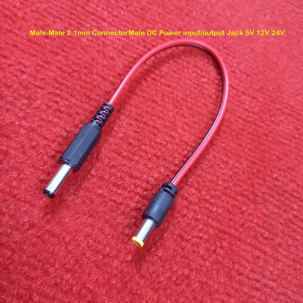 Picture of Male-Male 2.1mm Male To Male Jack DC Connector With Cables 2.1mm Jack Connector 2.1mm Male DC Power Input Output Jack 5V 12V 24V 2.1mm Male Jack Connector DC Power Jack