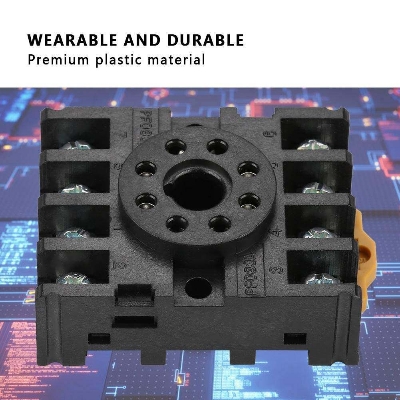 Picture of PF083A Plastic 8 Pin Power Relay Base PF083A 8 Pins Power Relay Base Socket For MK2P AH3 ST3P DH48S Time Relay 10A 250V PF083A Relay Base Socket Terminals Mount Socket