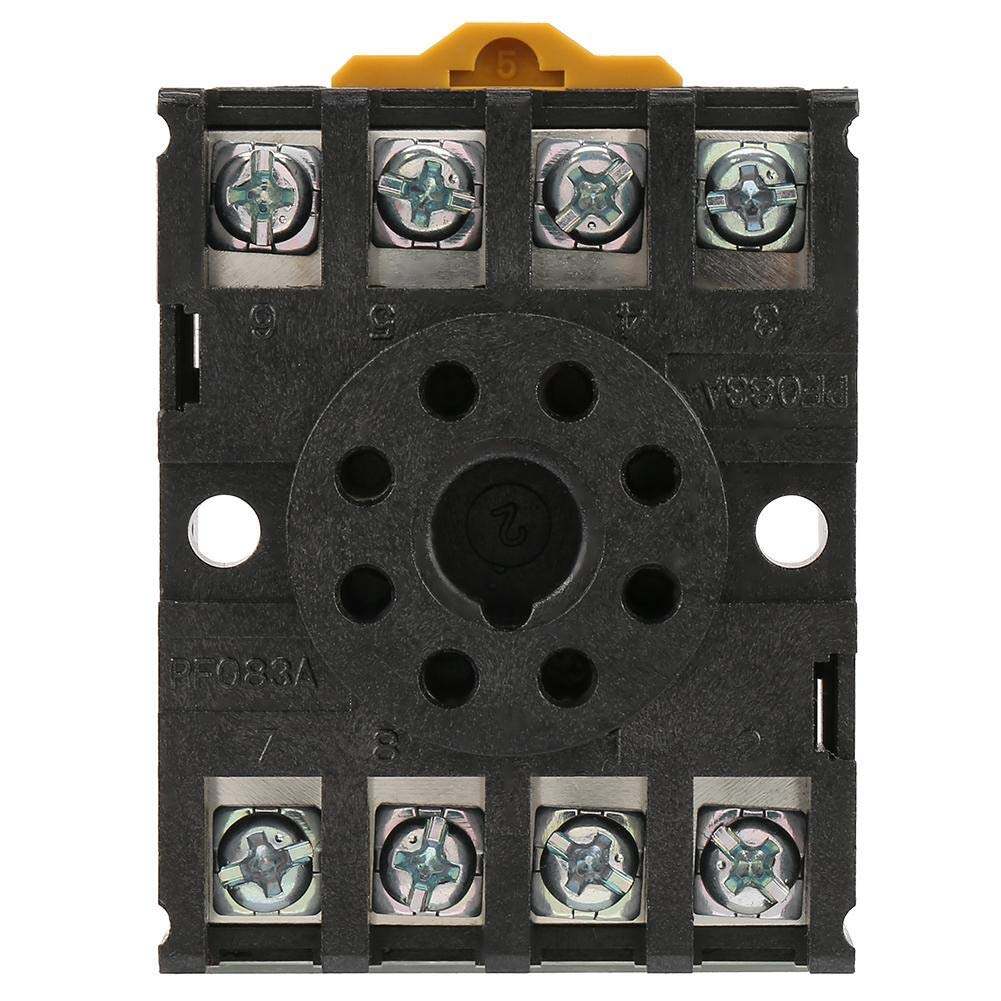 Picture of PF083A Plastic 8 Pin Power Relay Base PF083A 8 Pins Power Relay Base Socket For MK2P AH3 ST3P DH48S Time Relay 10A 250V PF083A Relay Base Socket Terminals Mount Socket
