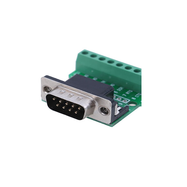 Picture of DB9 Connector Module DB9 Male Connector Module DB9 Male Screw Terminal To RS232 RS485 Conversion Board 9 Pin 9 Hole DB9 To Screw Terminal Adapters DB9 RS232 Connector DB9 Module DB9 Breakout Board