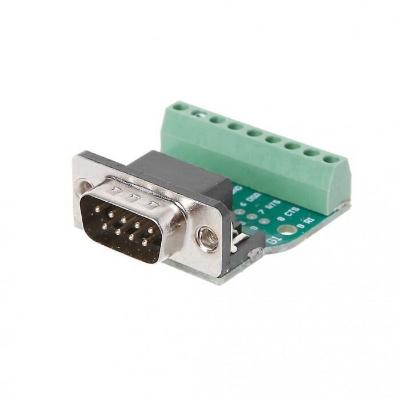 Picture of DB9 Connector Module DB9 Male Connector Module DB9 Male Screw Terminal To RS232 RS485 Conversion Board 9 Pin 9 Hole DB9 To Screw Terminal Adapters DB9 RS232 Connector DB9 Module DB9 Breakout Board