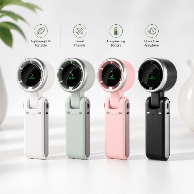 Picture of Turbo Fan Handheld Rechargeable Mini Fan 1800mAh USB Rechargeable Portable Foldable Hanging Fan | Strong Airflow | Low Noise |