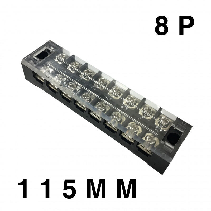 Picture of TB-2508 8P Double Row Terminal Block 600V 25A Terminal Block TB-2508 600V 25A 8P Double Row 8 Pin Terminal Block TB-2508 Terminal Block 600V 25A TB Series 8 Positions Cables Connectors