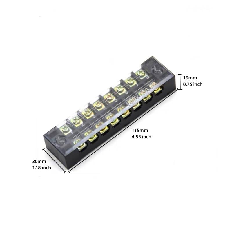 Picture of TB-2508 8P Double Row Terminal Block 600V 25A Terminal Block TB-2508 600V 25A 8P Double Row 8 Pin Terminal Block TB-2508 Terminal Block 600V 25A TB Series 8 Positions Cables Connectors
