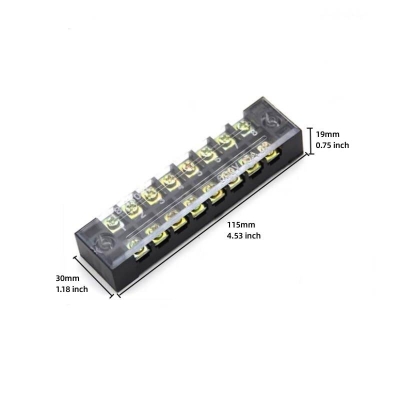 Picture of TB-2508 8P Double Row Terminal Block 600V 25A Terminal Block TB-2508 600V 25A 8P Double Row 8 Pin Terminal Block TB-2508 Terminal Block 600V 25A TB Series 8 Positions Cables Connectors