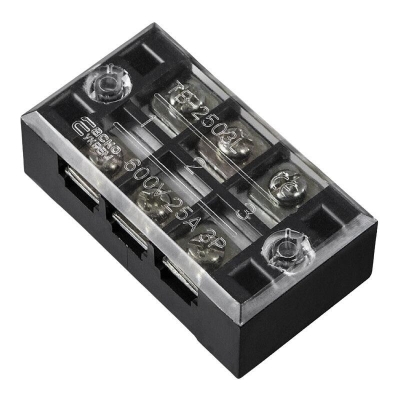 Picture of TB-2503 3P Double Row Terminal Block 600V 25A Terminal Block TB-2503 600V 25A 3P Double Row 3 Pin Terminal Block TB-2503 Terminal Block 600V 25A TB Series 3 Positions Cables Connectors
