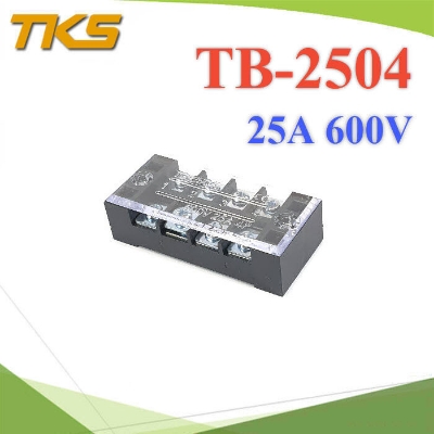Picture of TB-2504 4P Double Row Terminal Block 600V 25A Terminal Block TB-2504 600V 25A 4P Double Row 4 Pin Terminal Block TB-2504 Terminal Block 600V 25A TB Series 4 Positions Cables Connectors