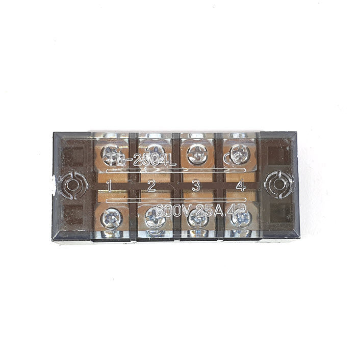 Picture of TB-2504 4P Double Row Terminal Block 600V 25A Terminal Block TB-2504 600V 25A 4P Double Row 4 Pin Terminal Block TB-2504 Terminal Block 600V 25A TB Series 4 Positions Cables Connectors