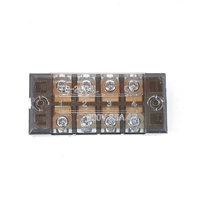 Picture of TB-2504 4P Double Row Terminal Block 600V 25A Terminal Block TB-2504 600V 25A 4P Double Row 4 Pin Terminal Block TB-2504 Terminal Block 600V 25A TB Series 4 Positions Cables Connectors
