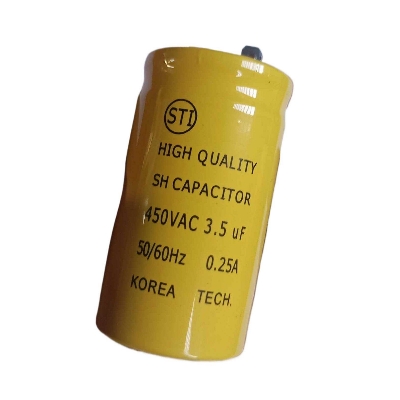 Picture of 3.5uF Fan Capacitor ORIGINAL 3.5uF Celling Fan Capacitor KOREA TECH High Quality 3.5uF 50Hz 60Hz 0.25A 450VAC Capacitor 2 Pin Leads 3.5uF Capacitor
