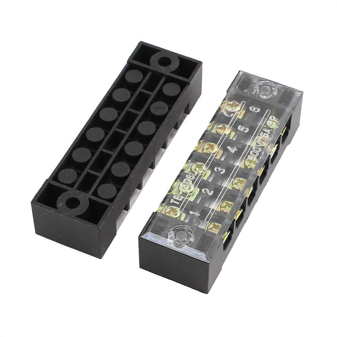 Picture of TB-1506 6P Double Row Terminal Block 600V 15A Terminal Block TB-1506 600V 15A 6P Double Row 6 Pin Terminal Block TB-1506 Terminal Block 600V 15A TB Series 6 Positions Cables Connectors