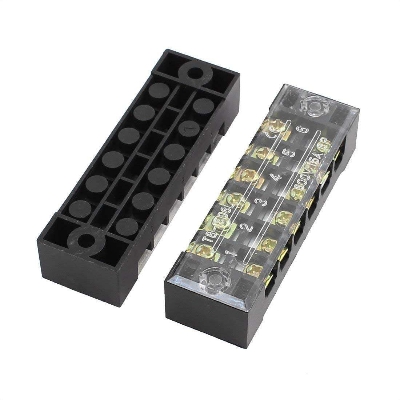 Picture of TB-1506 6P Double Row Terminal Block 600V 15A Terminal Block TB-1506 600V 15A 6P Double Row 6 Pin Terminal Block TB-1506 Terminal Block 600V 15A TB Series 6 Positions Cables Connectors