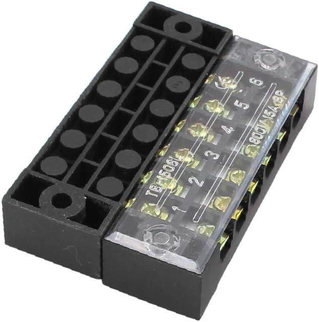 Picture of TB-1506 6P Double Row Terminal Block 600V 15A Terminal Block TB-1506 600V 15A 6P Double Row 6 Pin Terminal Block TB-1506 Terminal Block 600V 15A TB Series 6 Positions Cables Connectors