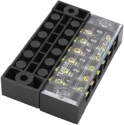 Picture of TB-1506 6P Double Row Terminal Block 600V 15A Terminal Block TB-1506 600V 15A 6P Double Row 6 Pin Terminal Block TB-1506 Terminal Block 600V 15A TB Series 6 Positions Cables Connectors