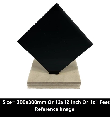 Picture of BLACK 4mm Acrylic Sheets 4mm Black Plastic Sheet 4mm Thick Acrylic Sheet 12 Inch Acrylic Sheet Cutting Size 1×1 Feet 4mm Black Acrylic Plexiglass Black Perspex Acrylic Sheet
