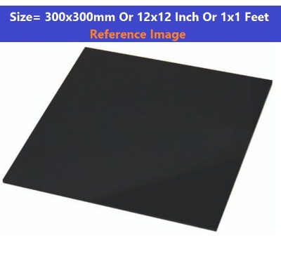 Picture of BLACK 5mm Acrylic Sheets 5mm Black Plastic Sheet 5mm Thick Acrylic Sheet 12 Inch Acrylic Sheet Cutting Size 1×1 Feet 5mm Black Acrylic Plexiglass Black Perspex Acrylic Sheet