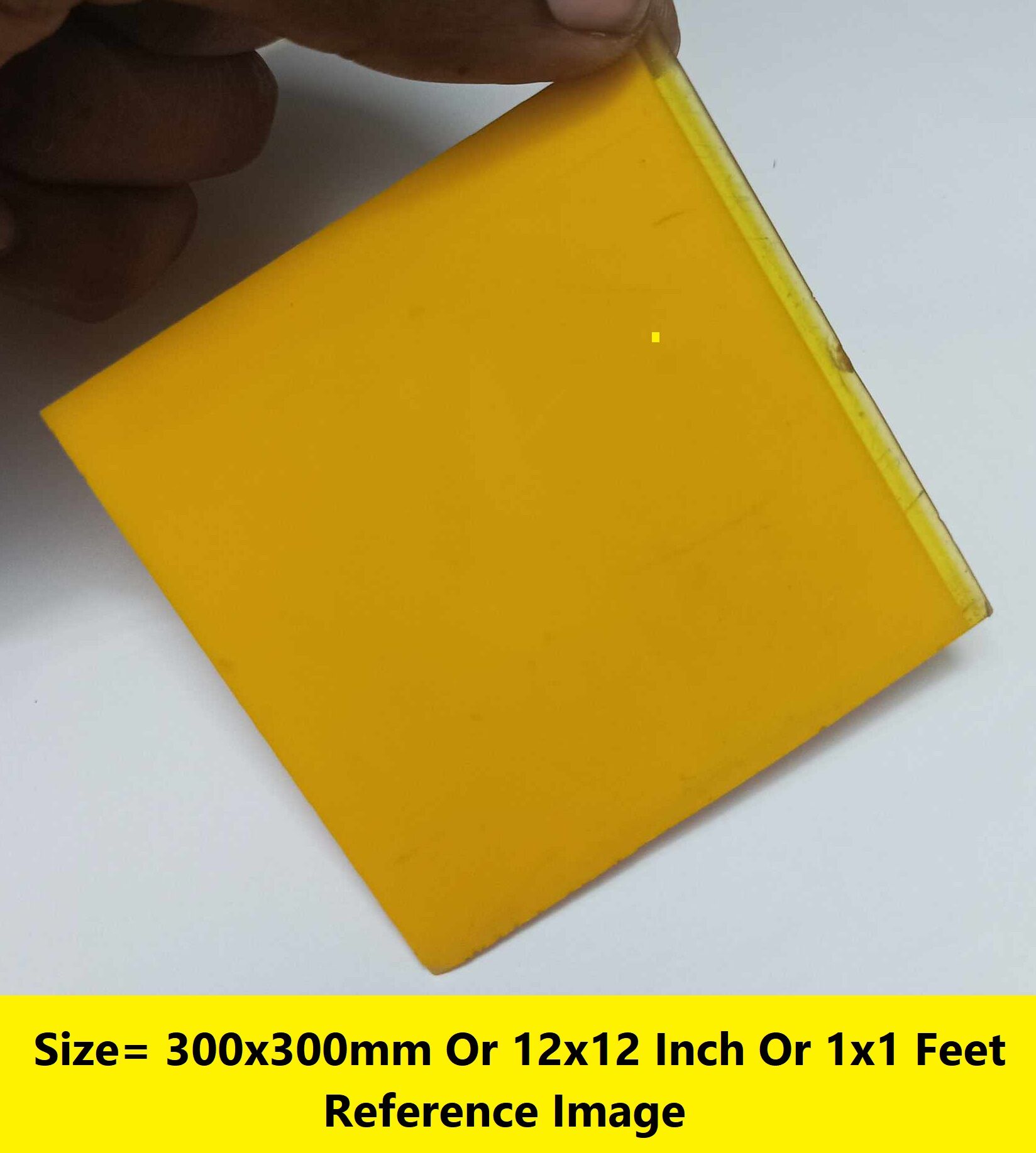 Picture of YELLOW 5mm Acrylic Sheets 5mm Yellow Plastic Sheet 5mm Thick Acrylic Sheet 12 Inch Acrylic Sheet Cutting Size 1×1 Feet 5mm Yellow Acrylic Plexiglass Yellow Perspex Acrylic Sheet