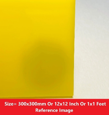 Picture of YELLOW 5mm Acrylic Sheets 5mm Yellow Plastic Sheet 5mm Thick Acrylic Sheet 12 Inch Acrylic Sheet Cutting Size 1×1 Feet 5mm Yellow Acrylic Plexiglass Yellow Perspex Acrylic Sheet