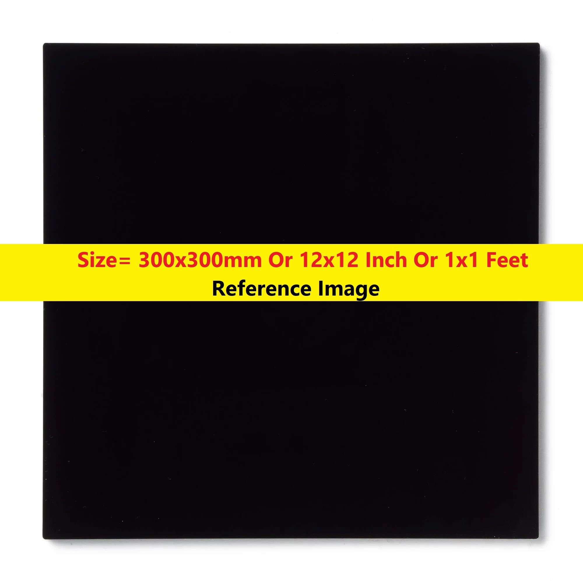Picture of BLACK 3mm Acrylic Sheets 3mm Black Plastic Sheet 3mm Thick Acrylic Sheet 12 Inch Acrylic Sheet Cutting Size 1×1 Feet 3mm Black Acrylic Plexiglass Black Perspex Acrylic Sheet
