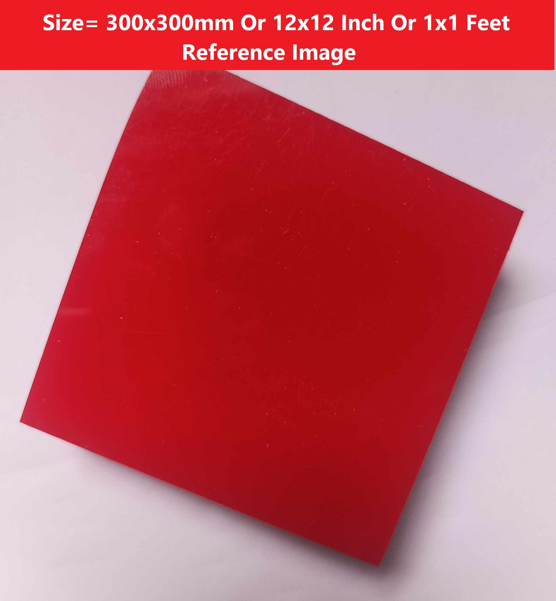 Picture of RED 4mm Acrylic Sheets 4mm Red Plastic Sheet 4mm Thick Acrylic Sheet 12 Inch Acrylic Sheet Cutting Size 1×1 Feet 4mm Red Acrylic Sheet Plexiglass Red Perspex Acrylic Sheet