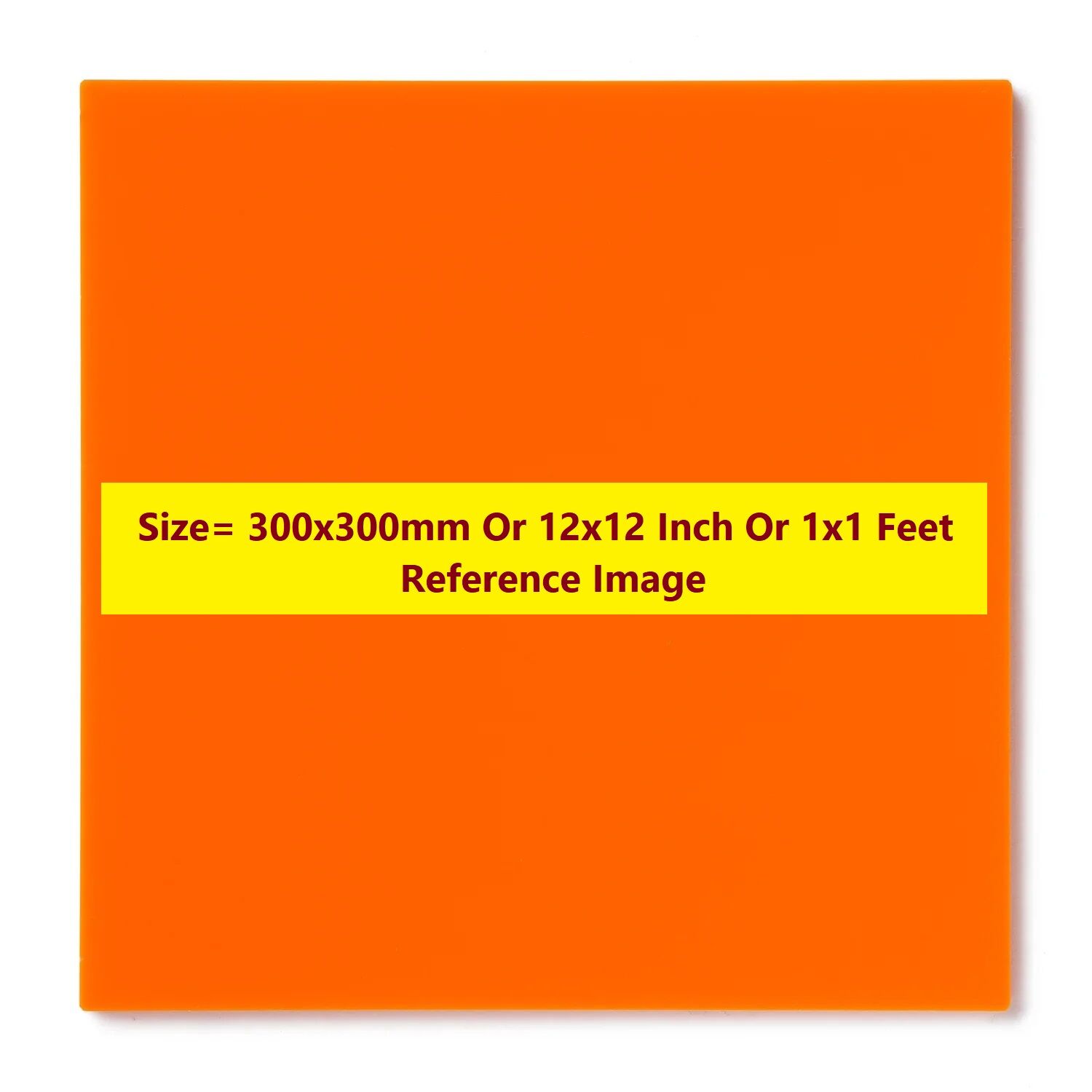 Picture of ORANGE 5mm Acrylic Sheets 5mm Orange Plastic Sheet 5mm Thick Acrylic Sheet 12 Inch Acrylic Sheet Cutting Size 1×1 Feet 5mm Orange Acrylic Plexiglass Orange Perspex Acrylic Sheet