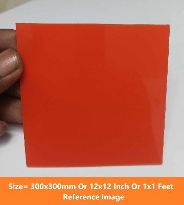 Picture of ORANGE 3mm Acrylic Sheets 3mm Orange Plastic Sheet 3mm Thick Acrylic Sheet 12 Inch Acrylic Sheet Cutting Size 1×1 Feet 3mm Orange Acrylic Plexiglass Orange Perspex Acrylic Sheet