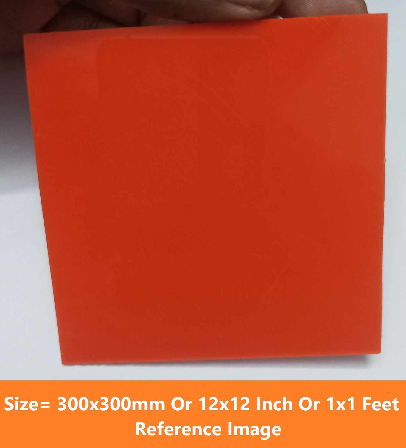 Picture of ORANGE 3mm Acrylic Sheets 3mm Orange Plastic Sheet 3mm Thick Acrylic Sheet 12 Inch Acrylic Sheet Cutting Size 1×1 Feet 3mm Orange Acrylic Plexiglass Orange Perspex Acrylic Sheet