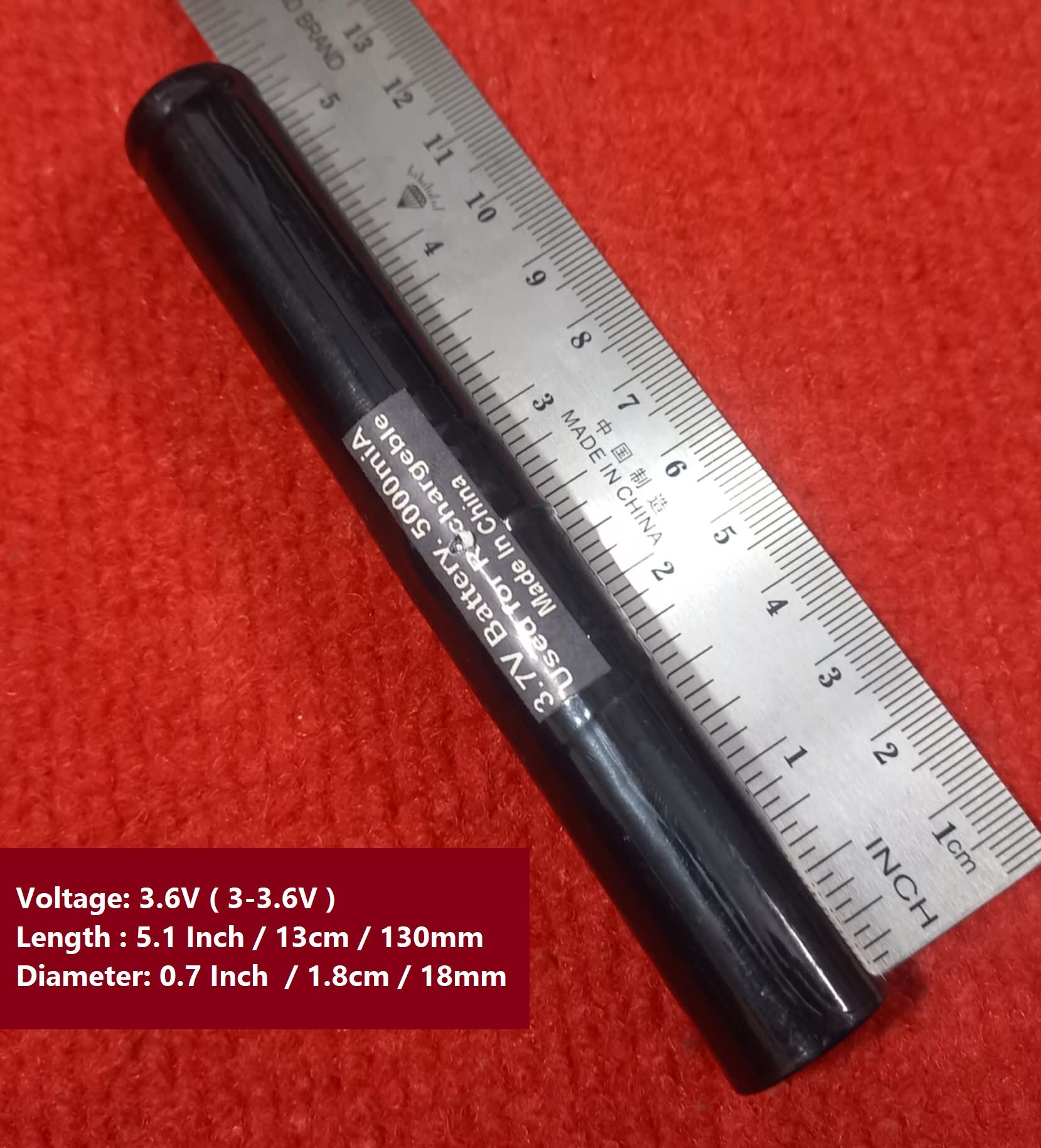 Picture of 130mm Long Rechargeable Battery Torch Light Battery 3.6V Battery 5.1 Inch Long 3.6V Rechargeable Battery 3.6V Torch Light Rechargeable Battery For Torch Light Flash Lights Battery