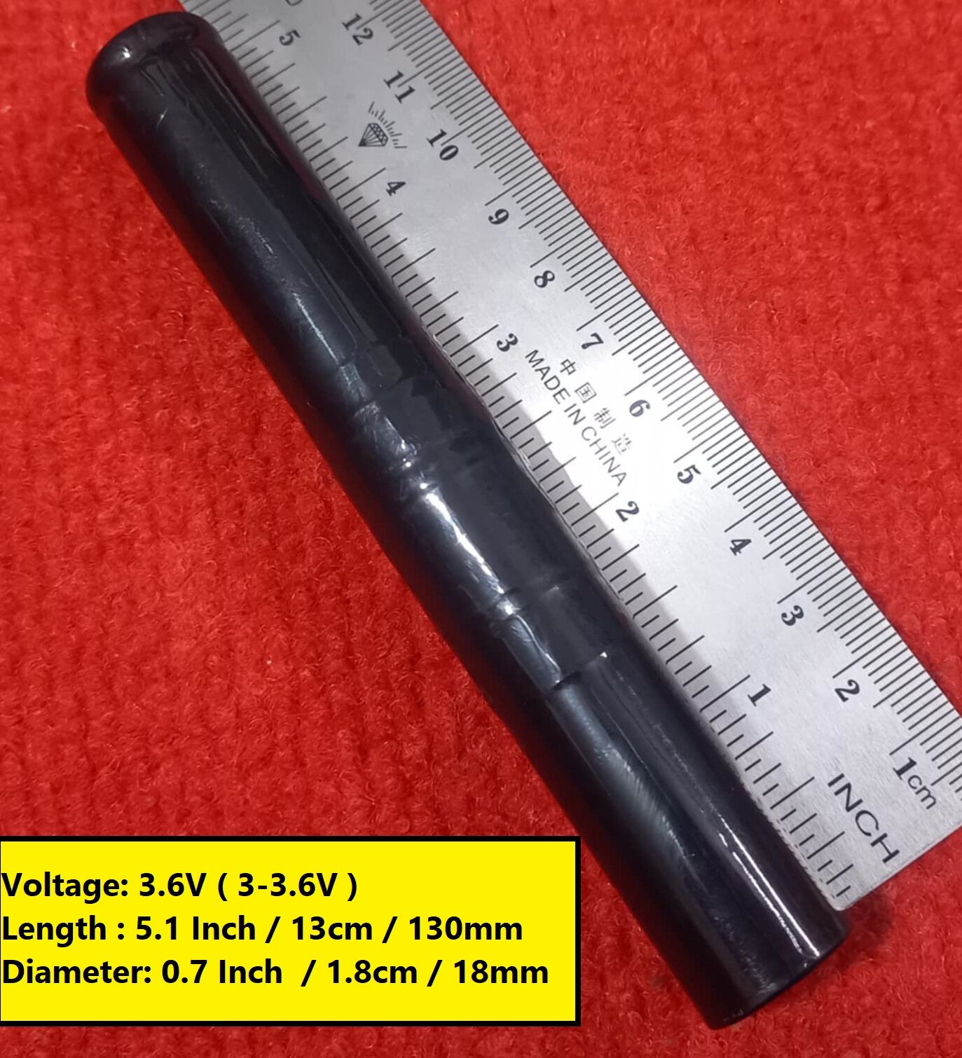 Picture of 130mm Long Rechargeable Battery Torch Light Battery 3.6V Battery 5.1 Inch Long 3.6V Rechargeable Battery 3.6V Torch Light Rechargeable Battery For Torch Light Flash Lights Battery