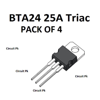 Picture of A CLASS BTA24 TRIAC BTA24-600B 600V 24A TRIAC Thyristor IC TO-220 Package Industrial BTA24-600B TRIAC IC 3 Pin Leads BTA24 Thyristor IC
