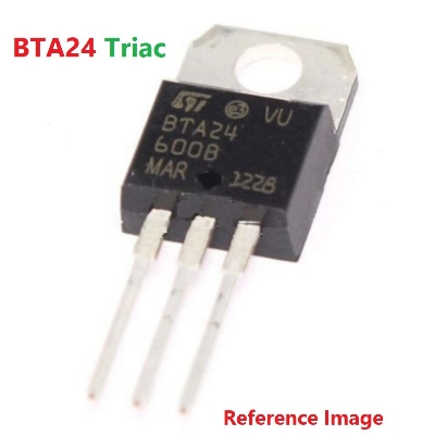 Picture of A CLASS BTA24 TRIAC BTA24-600B 600V 24A TRIAC Thyristor IC TO-220 Package Industrial BTA24-600B TRIAC IC 3 Pin Leads BTA24 Thyristor IC