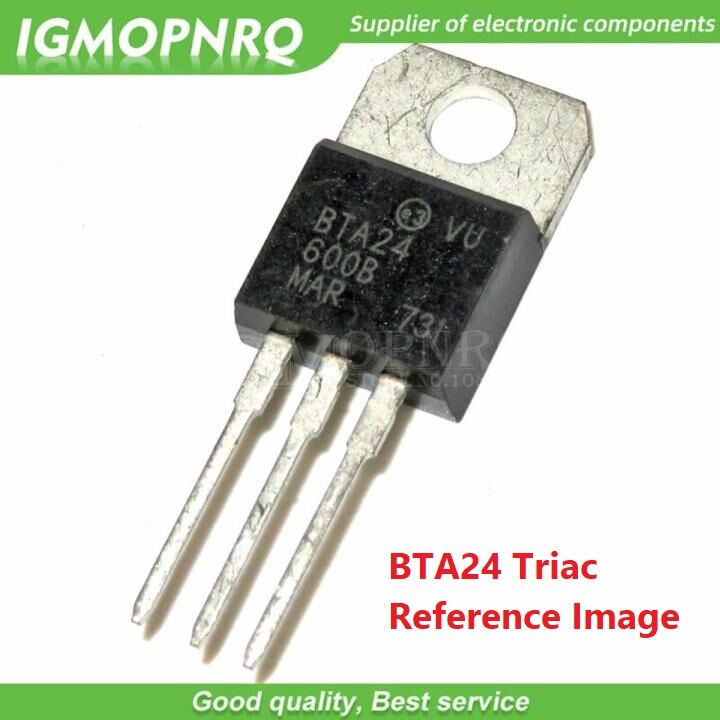 Picture of A CLASS BTA24 TRIAC BTA24-600B 600V 24A TRIAC Thyristor IC TO-220 Package Industrial BTA24-600B TRIAC IC 3 Pin Leads BTA24 Thyristor IC