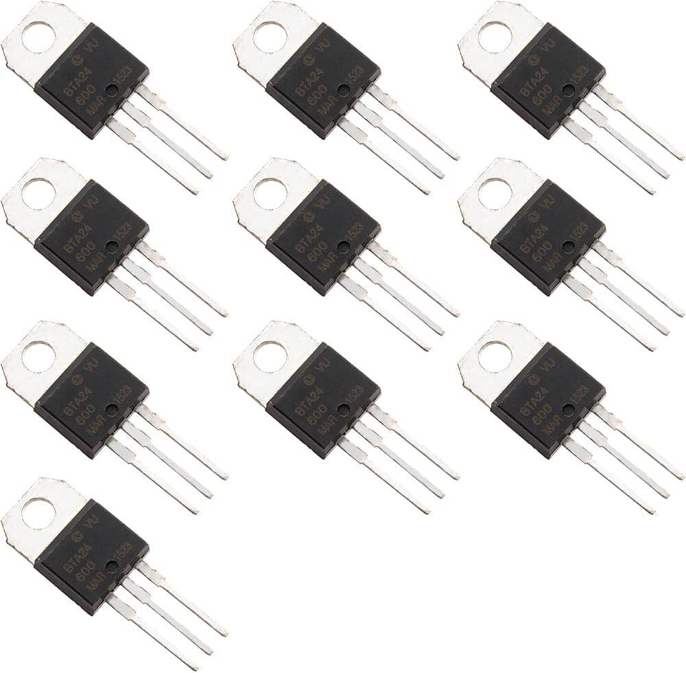 Picture of A CLASS BTA24 TRIAC BTA24-600B 600V 24A TRIAC Thyristor IC TO-220 Package Industrial BTA24-600B TRIAC IC 3 Pin Leads BTA24 Thyristor IC