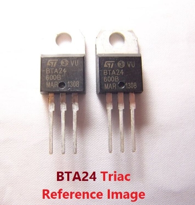 Picture of A CLASS BTA24 TRIAC BTA24-600B 600V 24A TRIAC Thyristor IC TO-220 Package Industrial BTA24-600B TRIAC IC 3 Pin Leads BTA24 Thyristor IC