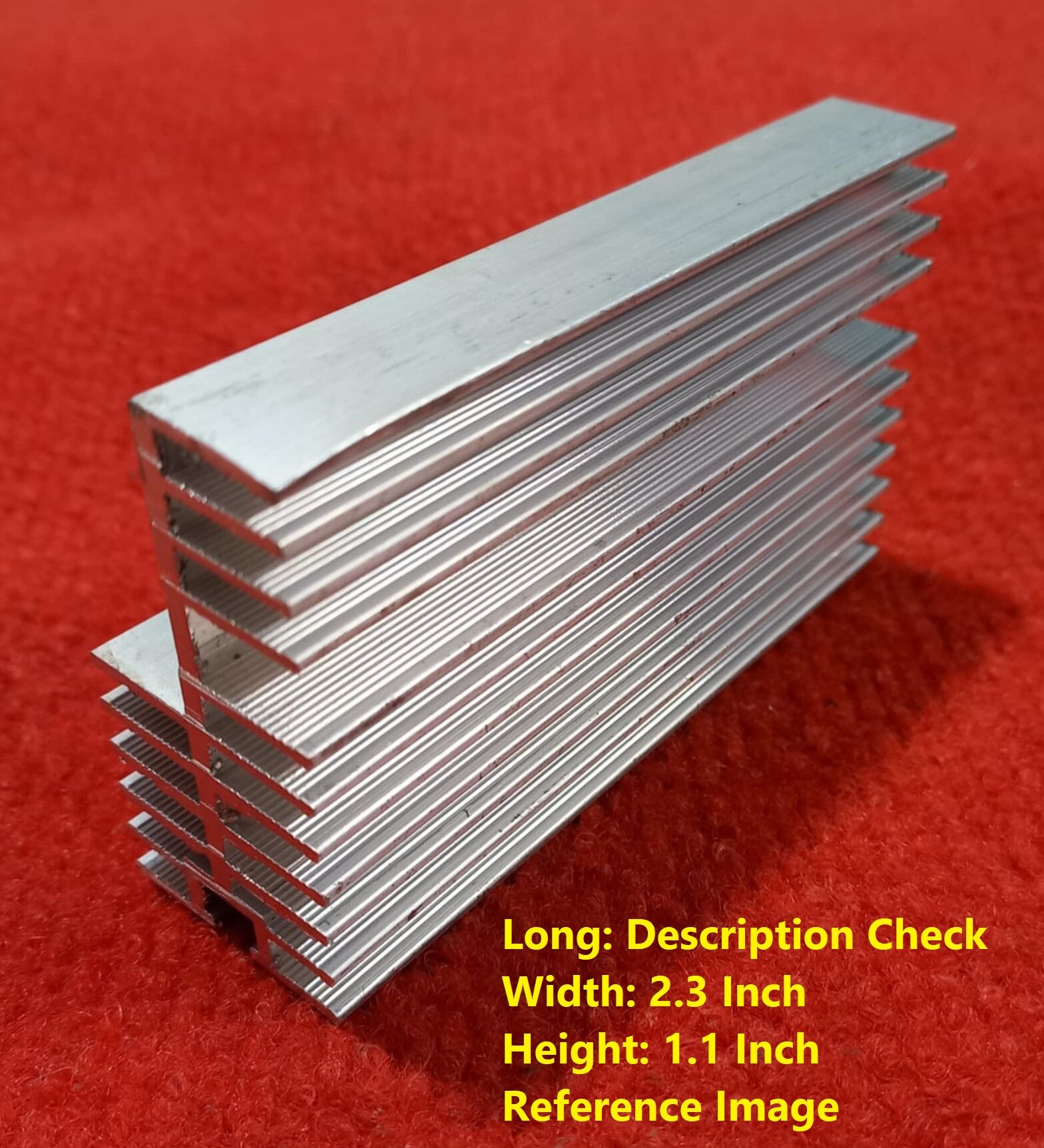 Picture of Double Side Finned Aluminum Heatsink 5 Inch Aluminum Heatsink 5×2.3×1.1 Inch Aluminium Heat Sink Cooling Radiator Silver Tone 5 Inch Aluminum Heat Sink For Inverter Transistor IC Tools Sets 5 Inch Heatsinks