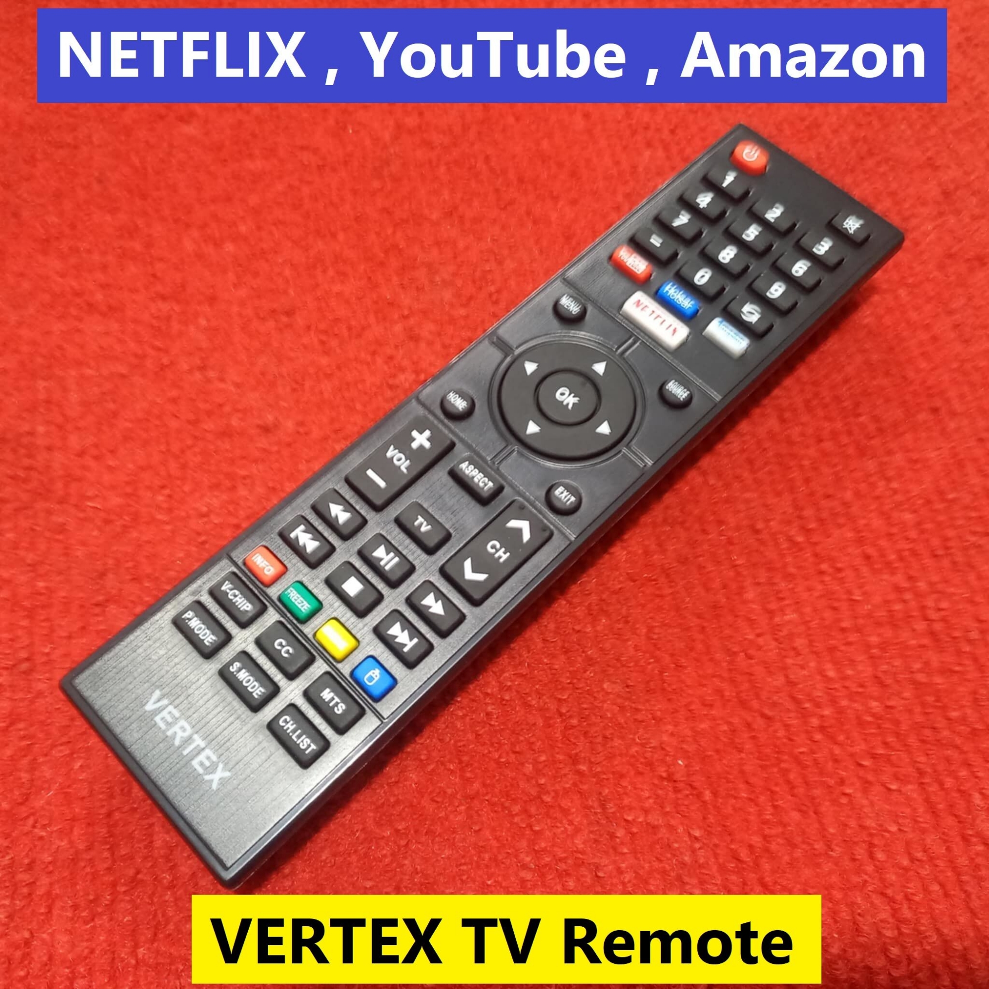 Picture of VE-RTEX Remote Control VE-RTEX TV Remote Controller TV Remote For Smart LED TV Remote NETFLIX YouTube Amazon