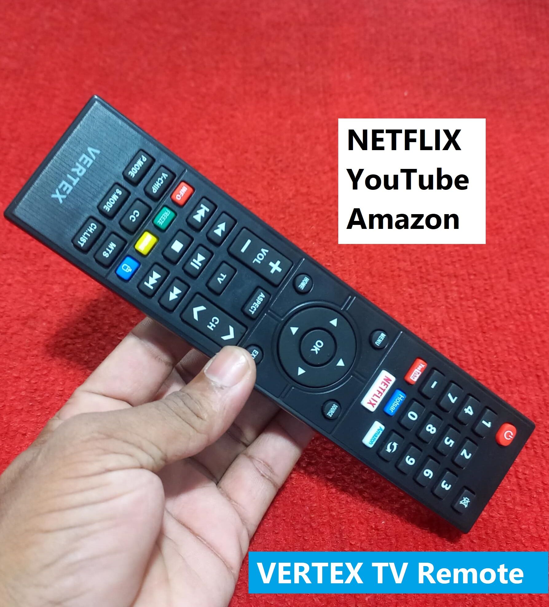 Picture of VE-RTEX Remote Control VE-RTEX TV Remote Controller TV Remote For Smart LED TV Remote NETFLIX YouTube Amazon