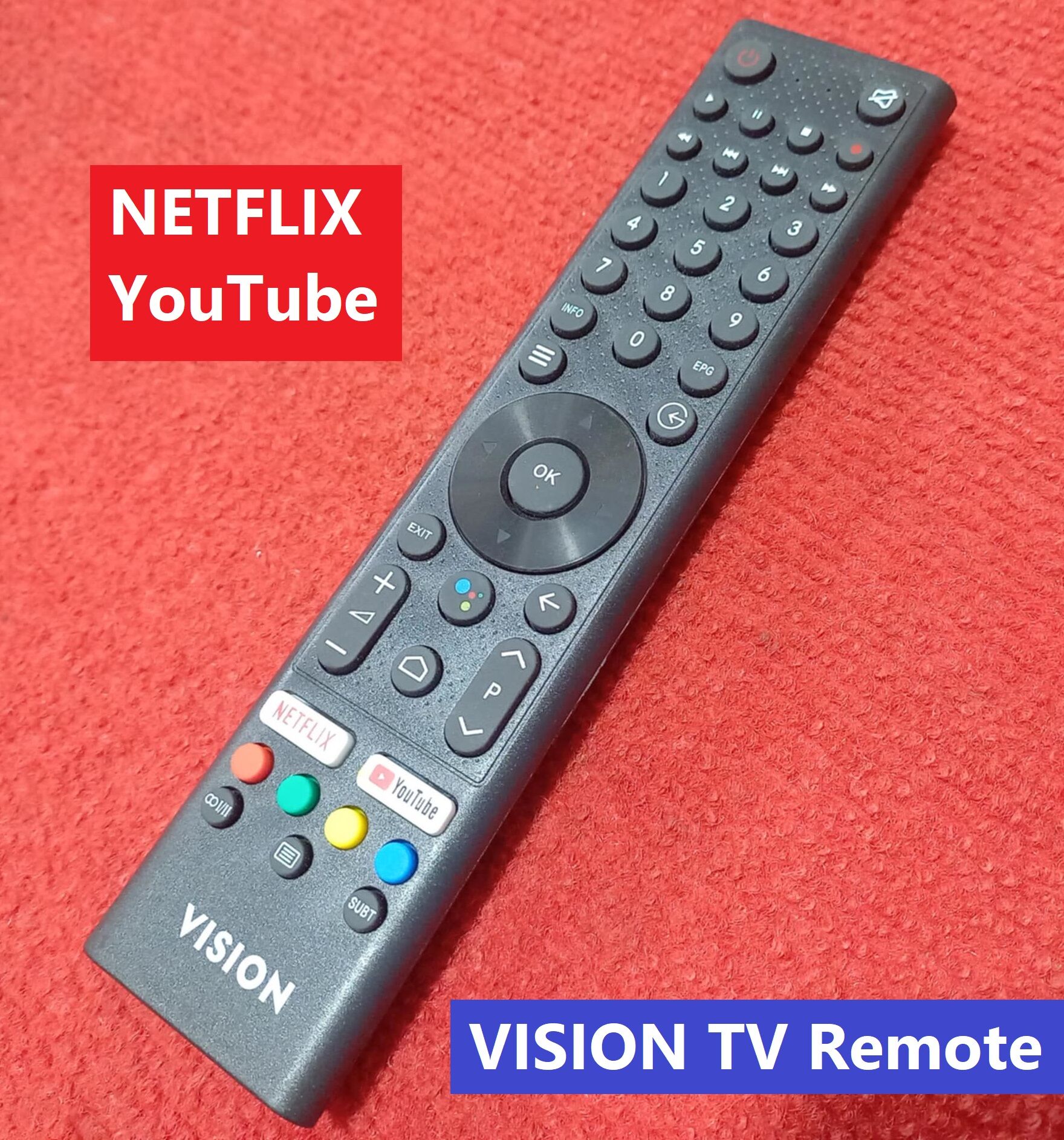 Picture of VISI-ON Remote Control VISI-ON TV Remote Controller TV Remote For Smart LED TV Remote NETFLIX YouTube