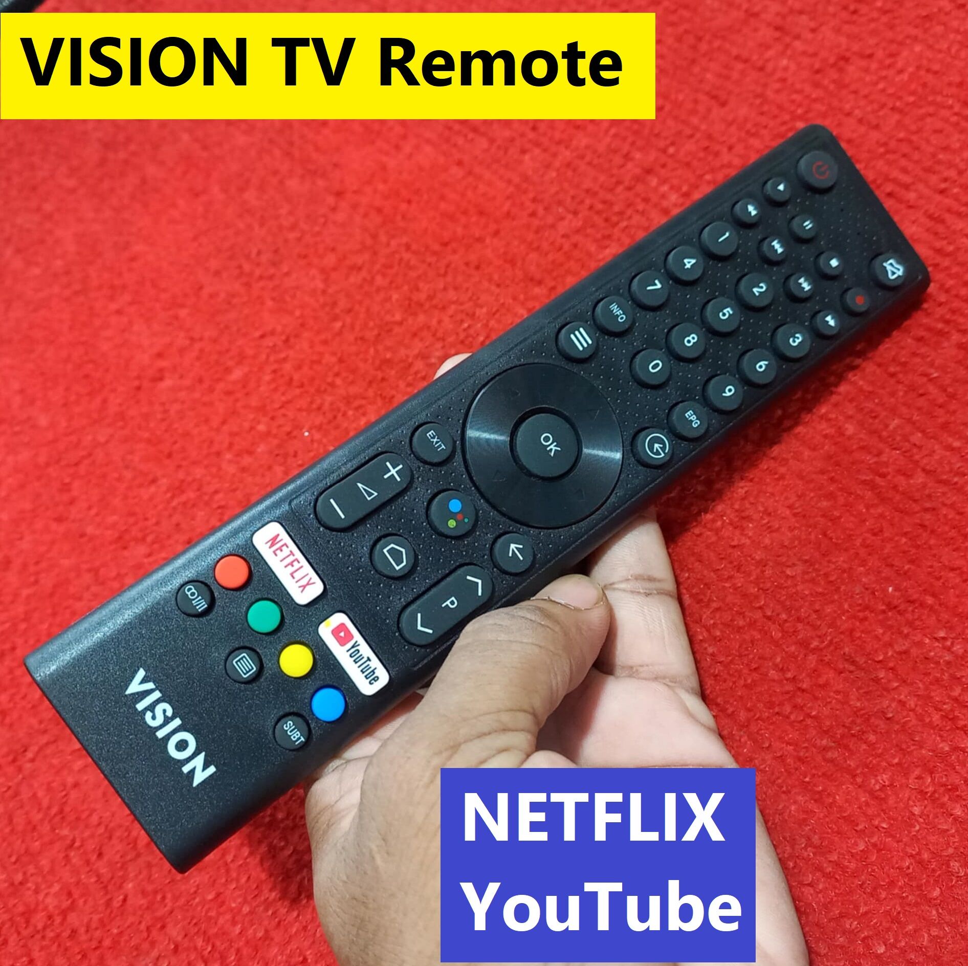 Picture of VISI-ON Remote Control VISI-ON TV Remote Controller TV Remote For Smart LED TV Remote NETFLIX YouTube
