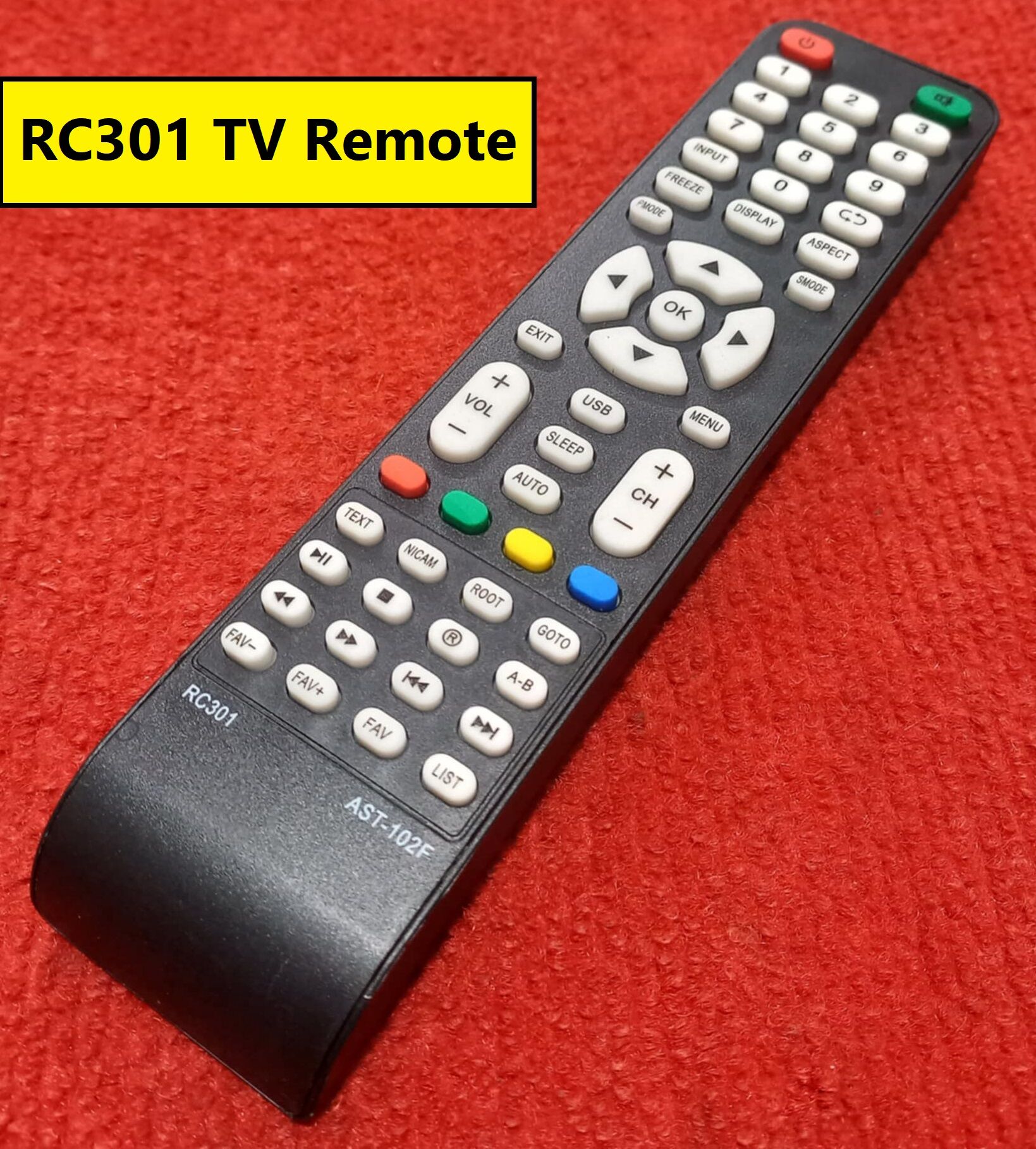 Picture of RC301 TV Remote Control RC301 TV Remote Controller TV Remote AST-102F TV Remote For China Smart LED TV Remote