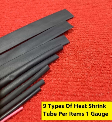 Picture of 9 Types Of Heat Shrink Tube Per Items 1 Gauge Heatshrink Tube Heat Shrink Tube 1mm 2mm 3mm 4mm 5mm 6mm 8mm 10mm 12mm Heatshrink Tube For Electrical Connection Wire Cables Wrap Waterproof