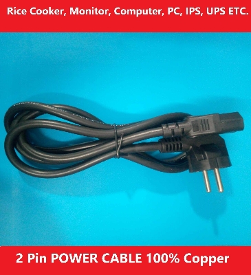 Picture of 100% Copper Cable 2 Pin Rice Cooker Cable POWER CABLE 2 Pin 220V 5000W Cables 1.5M AC Power Cable For Rice Cooker Monitor Printer Computer Power Cable For PC Power Cord Cables