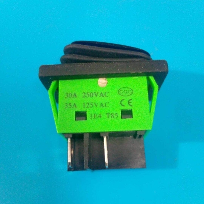 Picture of 30A KCD4 Rocker Switch BLUE Waterproof Industrial KCD4 Rocker Switch 30A 250V 4 Pin Switch On Off 2 Positions Illuminated Neon BLUE Indicators Power Switch 30A Rocker Switch