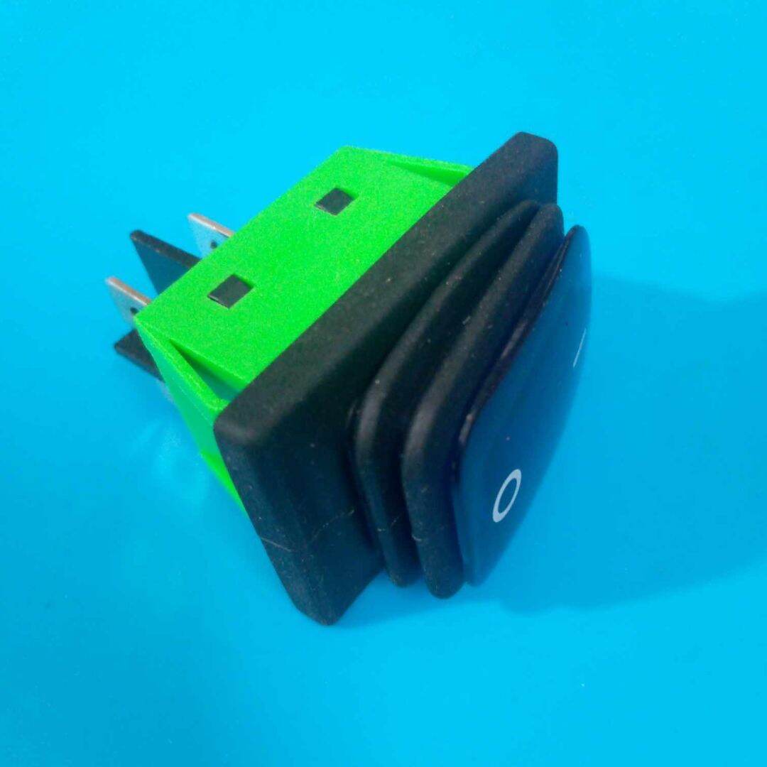 Picture of 30A KCD4 Rocker Switch BLUE Waterproof Industrial KCD4 Rocker Switch 30A 250V 4 Pin Switch On Off 2 Positions Illuminated Neon BLUE Indicators Power Switch 30A Rocker Switch