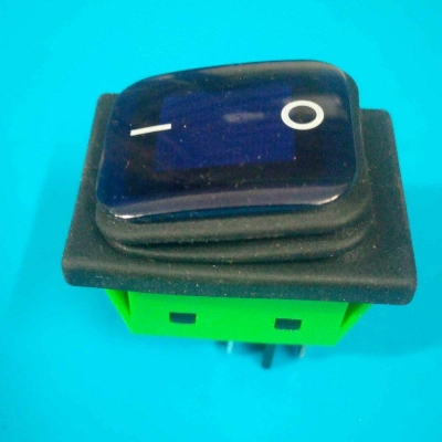 Picture of 30A KCD4 Rocker Switch BLUE Waterproof Industrial KCD4 Rocker Switch 30A 250V 4 Pin Switch On Off 2 Positions Illuminated Neon BLUE Indicators Power Switch 30A Rocker Switch