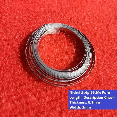 Picture of 5 Feet Long - Pure Nickel Strip 99.6% Pure Nickel Strip 0.1mm Thick 3mm Width Ni Plate Tape Nickel Sheet 3mm Nickel Strip For 18650 Battery AAA AA Battery Spot Welding Battery Nickel Strip