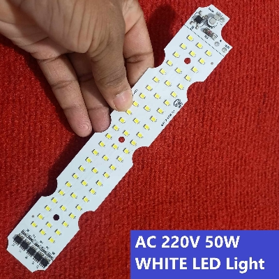 Picture of 50W Light CH50W WHITE 50W AC LED Light Bulbs 220V LED Light Direct 50W LED Light 225x36mm 64Pcs SMD LED 220V White LED Light 50W Plate 50W White LED Light Bulbs