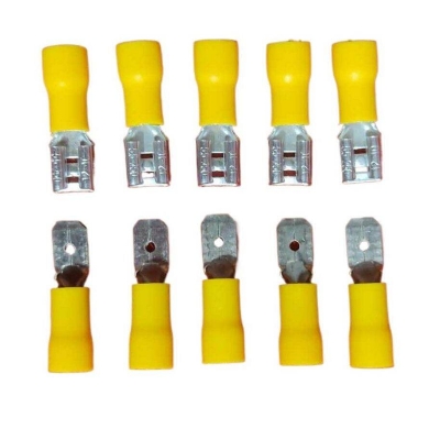 Picture of 5Pair – MALE & FEMALE Terminals 55-250 Male Female 12-10 AWG Cables Connector 6.3mm Quick Disconnects 12-10 AWG Wire Crimp Terminals Nylon Insulated Ring Terminal Lug