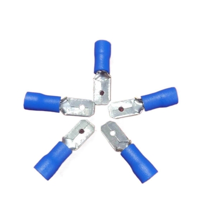 Picture of 10Pcs - MALE Terminals MDD2-250 Male 6.3mm Quick Disconnects 16-14 AWG Wire Crimp Terminals Nylon Insulated Ring Terminal Male Quick 16-14 AWG Cables Connector